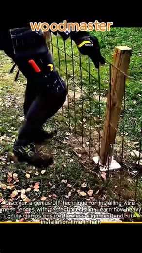The Secret Trick for Installing Perfect Wire Mesh Fences #worker #process #genius #tips #carpentry
