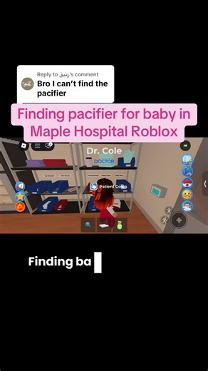 Replying to @زنبق finding pacifier for baby in Maple Hospital Roblox #roblox #robloxedit #gamergirl #robloxgames #maplehospital