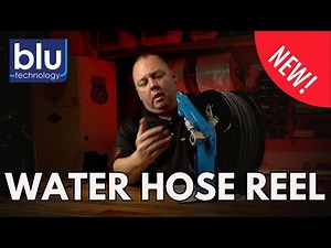 All New! 50' Stainless RV Drinking Water Hose Reel - Blu Technology