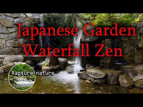 Relaxing Japanese Garden & Waterfall Ambience (4K) | Zen Moments 🌿