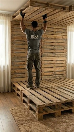 You Won’t Believe This DIY Pallet Bedroom!
