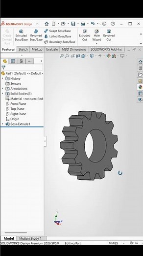 SolidWorks Spur Gear Design ⚙️ | Step-by-Step Gear Modeling Tutorial for Beginners#SolidWorks