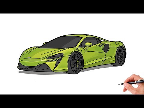 How to draw a MCLAREN ARTURA / drawing mclaren 2021 sports car step by step