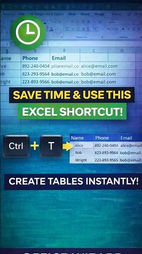 Excel Tip: Create Tables Instantly with Ctrl + T #excel #spreadsheetmagic #spreadsheets #microsoft