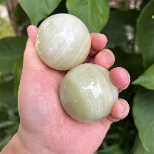 Natural Jade Sphere Ball Pair, Polished Healing Stone - Etsy