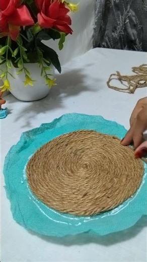 Let's DIy a table mat from jute rop! #diy #mat#handmade#shorts