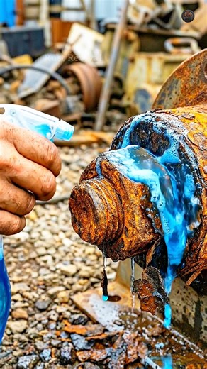Watch How Chemical Rust Removal Transforms Heavy Corrosion into Polished Metal ✨🛠️#RustRemoval 🧹