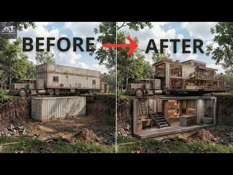 Abandoned Container Renovation Into Luxury Hotel with a Secret Bunker (PART 1)