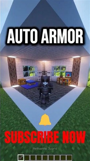 Minecraft Auto Armor System ✨⛏️ #minecraft