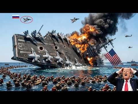 13 minutes ago! A US multi-role aircraft carrier was brutally destroyed by a Russian SU-35 pilot.