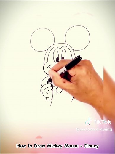 How to Draw Mickey Mouse - Disney #cartoondrawing #drawing #drawingtutorials #easydrawing #mickey #disney #fyp