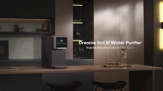Introducing Dreame S1 Water Purifier 💧 Hot, cold, AND ice — all from one sleek machine. Meet the Dreame S1 Water Purifier. Fit water goals into your modern home with zero fuss. Hot, cold, or icy perfection at your fingertips! With the size of two small tablets, it’s compact and sleek to fit into your kitchen space. Filtered perfection in every sip, starting here. | Dreame Singapore