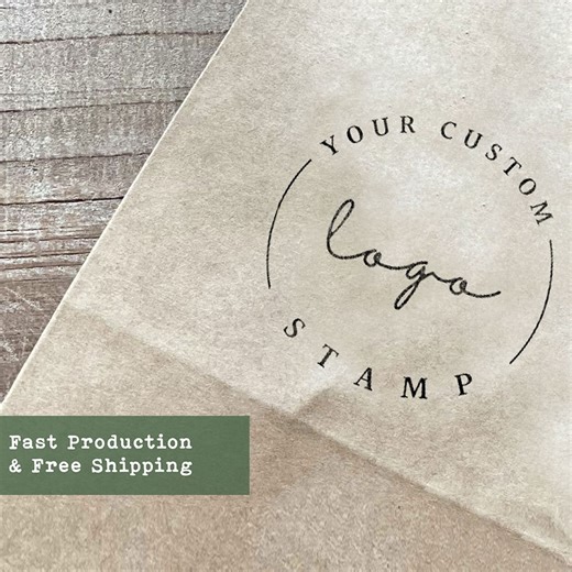 Custom Logo Rubber Stamp, Self-inking or Wood Stamp - Etsy