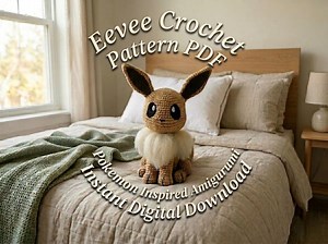 Cute Eevee Crochet Pattern PDF | Amigurumi Pokemon Plushie | Easy Beginner Crochet | Eeveelution Pattern | Anime Crochet Toy Tutorials! - Etsy UK