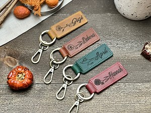 Personalized Name Keychain With Birth Flower,custom Keychain,keychain for Woman,bridesmaid Gifts,personalized Birthday Gifts,friends Gifts - Etsy