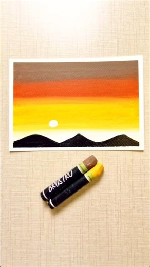 ❤️👀 beautiful sunset drawing with oil pastels 🌇 | Beginners friendly ✨️ | #art #drawing #oilpastel