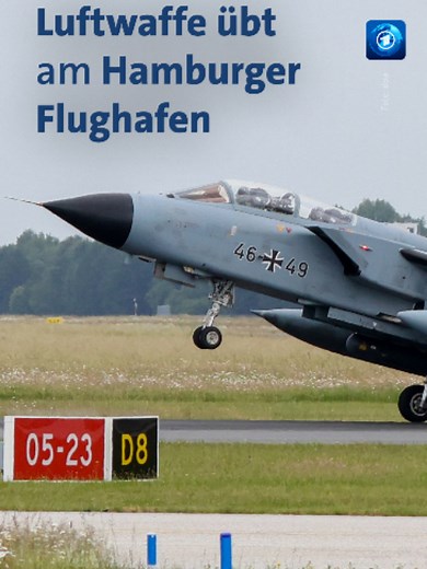Am Hamburger Flughafen trainiert die Luftwaffe bis Freitag mit sechs Tornado-Kampfflugzeugen. Täglich sind jeweils zwei Starts und zwei Landungen geplant. Mit der Übung bereitet sich die Bundeswehr auf ein mögliches Krisenszenario vor. #luftwaffe #militärübung #hamburg #tagesschau #nachrichten #news