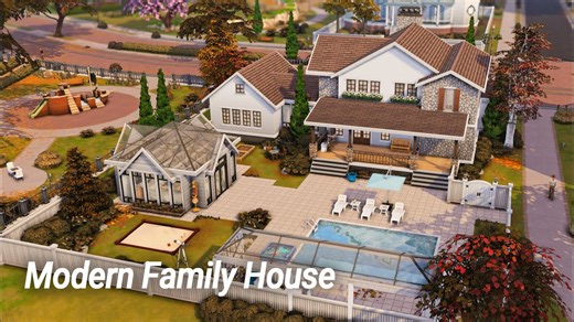 搬运：现代家庭住宅Modern Family House ｜ The Sims 4 Stop Motion Build No CC