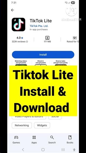 Tiktok lite app install in google play store | tik tok lite download in play store #shorts
