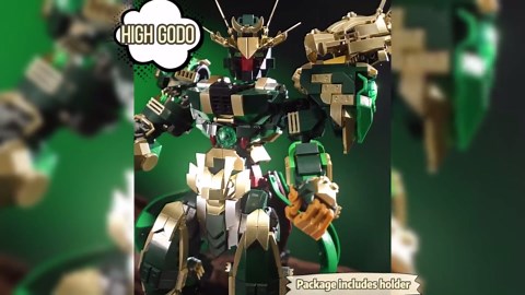 HIGH GODO Mech Robot Building Set, MOC China Guan Yu General Chinoiserie Mech Action Figures Model Weapons, Hero Warrior Collectible Display Toys Gifts for Teens Adults 14+ (1408PCS)