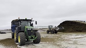 Moving some alfalfa haylage to the feed center feeding 50 tons of alfalfa per day | Drumgoon Dairy