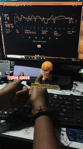 Typing Speed Test 60 Seconds Challenge ⏱ on #monkeytype #shorts #fyp #skills #ssc #rrb #explore