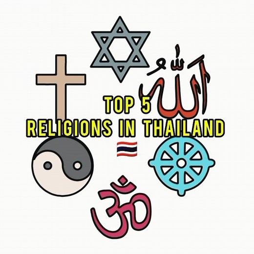 Top 5 religions in Thailand 🇹🇭☸️☪️✝️🕉️ #buddhism #islam #christianity #hinduism #sikhism #thailand