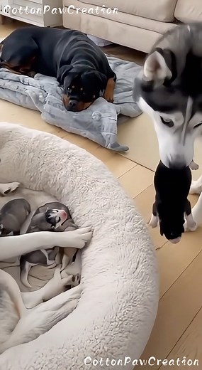 Wrong Baby! Husky Returns the Black Pup 😂⚫️🐺 #fblifestyle 🎬 100% AI-generated video. Original story created for fun and family entertainment. All scenes are fictional. 🚫 No reuploads. #AIvideo #AIfunny #AIanimals #AIfamily #DigitalArt #AIreel #AImagic | Cotton Paw Creation