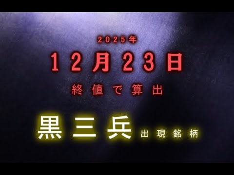 2025年12月23日終値で算出 黒三兵出現銘柄 株価ローソク足分析