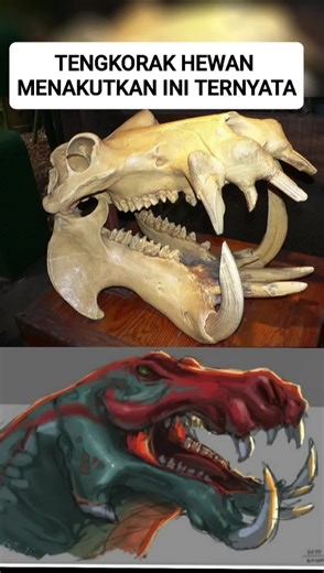 Tengkorak Kuda Nil yang Seram dan Menakutkan