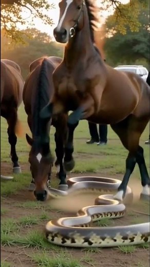 “Snake Attacks Horse — Police Rush for Dramatic Rescue!”