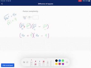 Khan Academy Tutorial: difference of squares