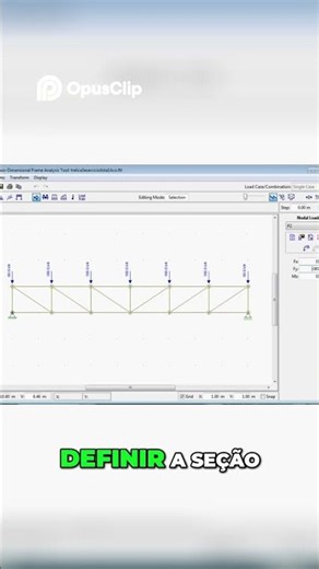 Treliça Passo a Passo para Análise Estrutural Completa #estruturas #engenhariacivil #ftool