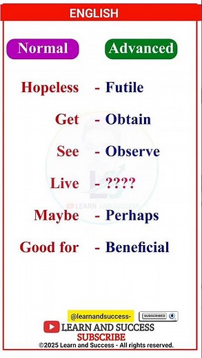 Stop Saying ‘Normal’ English! Use These Advanced Words 🚀