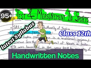 Test and Measurement in sports |handwritten Notes | Class 12 | Chapter 6 | ‪@Edustudy_point‬