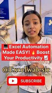 💻 Excel Automation Made EASY! 🔥 Boost Your Productivity 📈 #excelwalesir #exceltraining