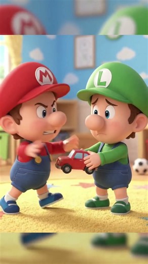 Baby Mario and baby Luigi is fighting