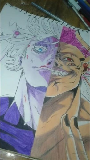 skuna and gojo drawing and rate my drawing tell me in comments #kugane #portgasace