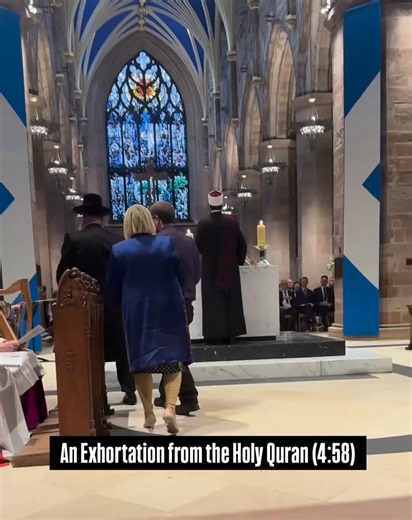 🚨 CONQUERED: SCOTLAND’S LEADERS TAKE GUIDANCE FROM THE QURAN - CHRISTIANS SUBMIT!Scotland’s new politicians just sat inside historic St Giles’ Cathedral, one of Scotland’s most important Christian churches, for the Kirking of the Parliament.What “blessing” did they receive?A proud Quranic sermon recited straight to them (4:58):وَإِذَا حَكَمْتُم بَيْنَ النَّاسِ أَن تَحْكُمُوا بِالْعَدْلِ“And when you judge between the people, judge with justice.”The official caption calls it:“A sermon direct fro