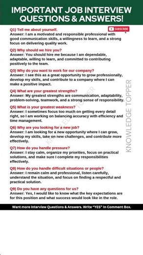 9 Essential Interview Questions and Answers You Should Prepare