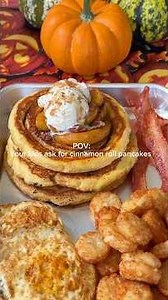 perfect for fall time! Cinnamon rolls pancakes!🤎🥞 #cooking #blackstone #breakfast #recipe s pe