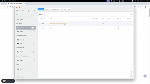 FlyEnv [Apache] 模块. Windows/macOS/Linux原生运行 Apache：一键安装、极速响应、可视化管理 | FlyEnv
