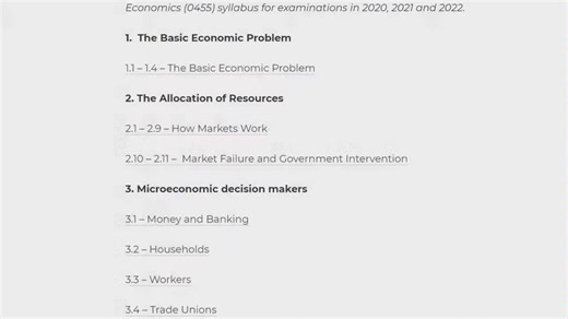 IGCSE Economics 0455 revision