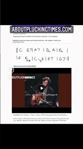 Eric Clapton - Nobody Knows You When You’re Down and Out #chords #guitar #piano #guitarchords