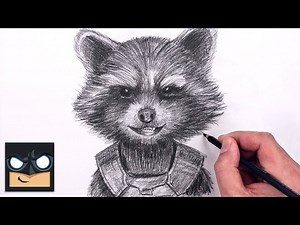 How To Draw Rocket Raccoon | Sketch Art Lesson (Step by Step) - Videos For Kids