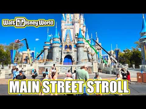 Magic Kingdom Main Street USA Walk 4K | Walt Disney World Tour