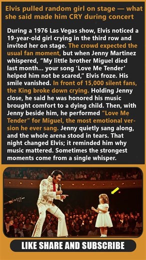 Elvis pulled random girl on stage — what she said made him CRY during concert