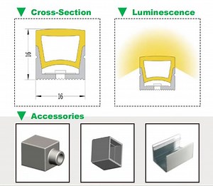 [Hot Item] Factory Customized Silicon 16*16mm12V Neon RGB Outdoor Waterproof Addressable LED Strip Light