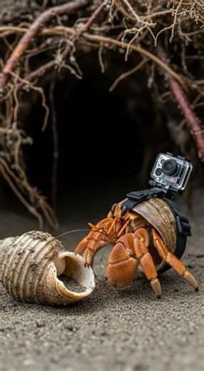 A Hermit Crab Finds a New Shell #hermitcrab #animalpov #nature #wildlife #shorts
