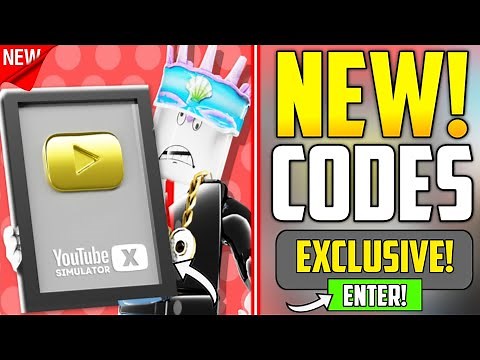 ⚠️Working⚠️YOUTUBE SIMULATOR X ROBLOX CODES 2023 - YOUTUBE SIMULATOR X CODES